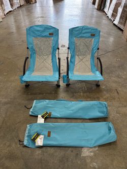 Set of 2 High Back Beach Chairs