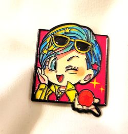 Dragon Ball Chibi Bulma Hard Enamel Pin | Kawaii Retro Anime Brooch