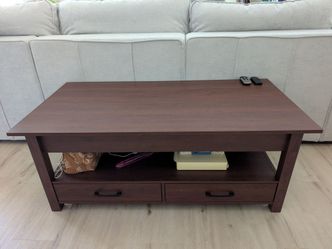 Walnut lift top coffee table