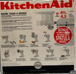 White KitchenAid Mixer and Kitchen Aid Food Grinder