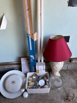 Light fixtures, bulbs, lamp and shade