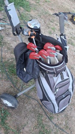 Golf Clubs With Bag And Pull Cart