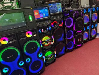 Largest selection of loud karaoke 🎤 Bluetooth party speakers. Come listen to them.
