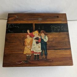 Hand Painted Antique Children’s School Desk 