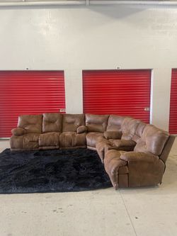 Suede Sectional Couch DELIVERY AVAILABLE🚚