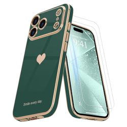 Emerald Green And Gold Case For iPhone 17 Pro