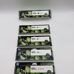 Lot of 5 Genuine HP 970XL & 971XL Ink Cartridges