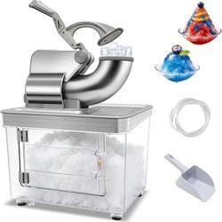 Snow Cone Machine 700lbs/h, Shaved Ice Machine Commercial 40L, Electric Ice Crusher Shaver Stainless Steel with Dual Blades for Restaurant Bar