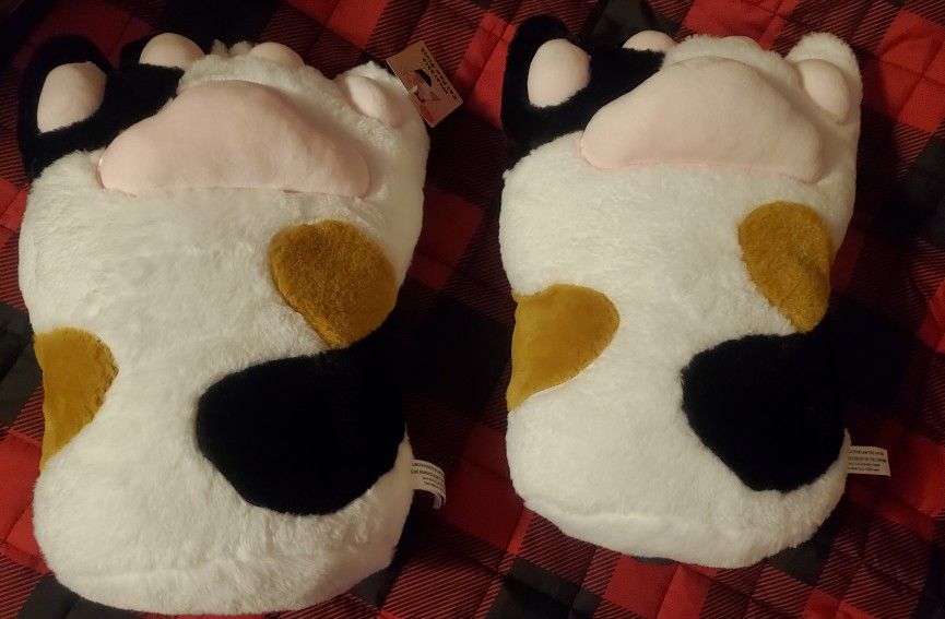 Huge Wearable Cat Paw Plush Gloves Pair 15in