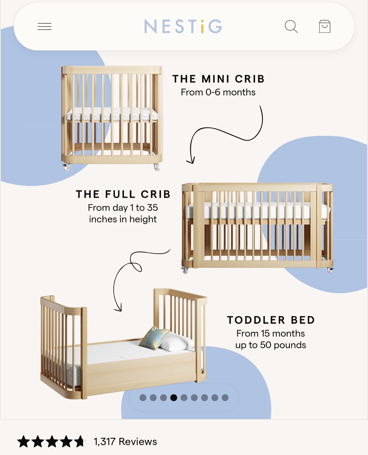 Nestig 3-in-1 Wave Crib