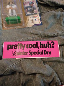 1991 Rainier beer special dry bumper sticker unstuck