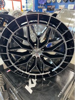 KATANA KR12 20x8.5 5x108 ET:40mm GLOSSY BLK MACHINE FACE $250 each