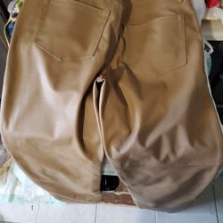 Tan (FAUX) Leather Pants 