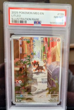 Pokemon 2025 PSA 8 LITLEO ILLUSTRATIONS Rare graded slab