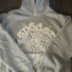 Spider Hoodie, Grey, Size Medium 
