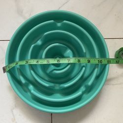 Green Round Slow Dog Bowl Feeder