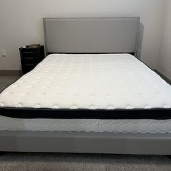 Queen Bed w/ Bed Frame - Like New