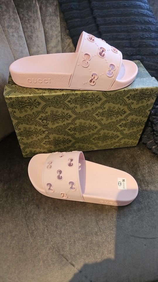 Gucci Pink Slides