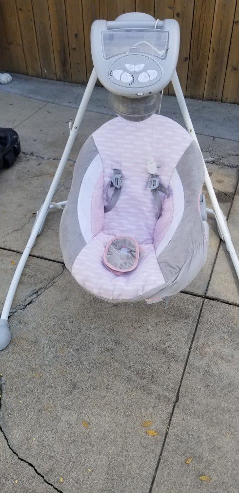 A baby swing