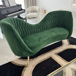 2 Emerald Green Velvet Sofas