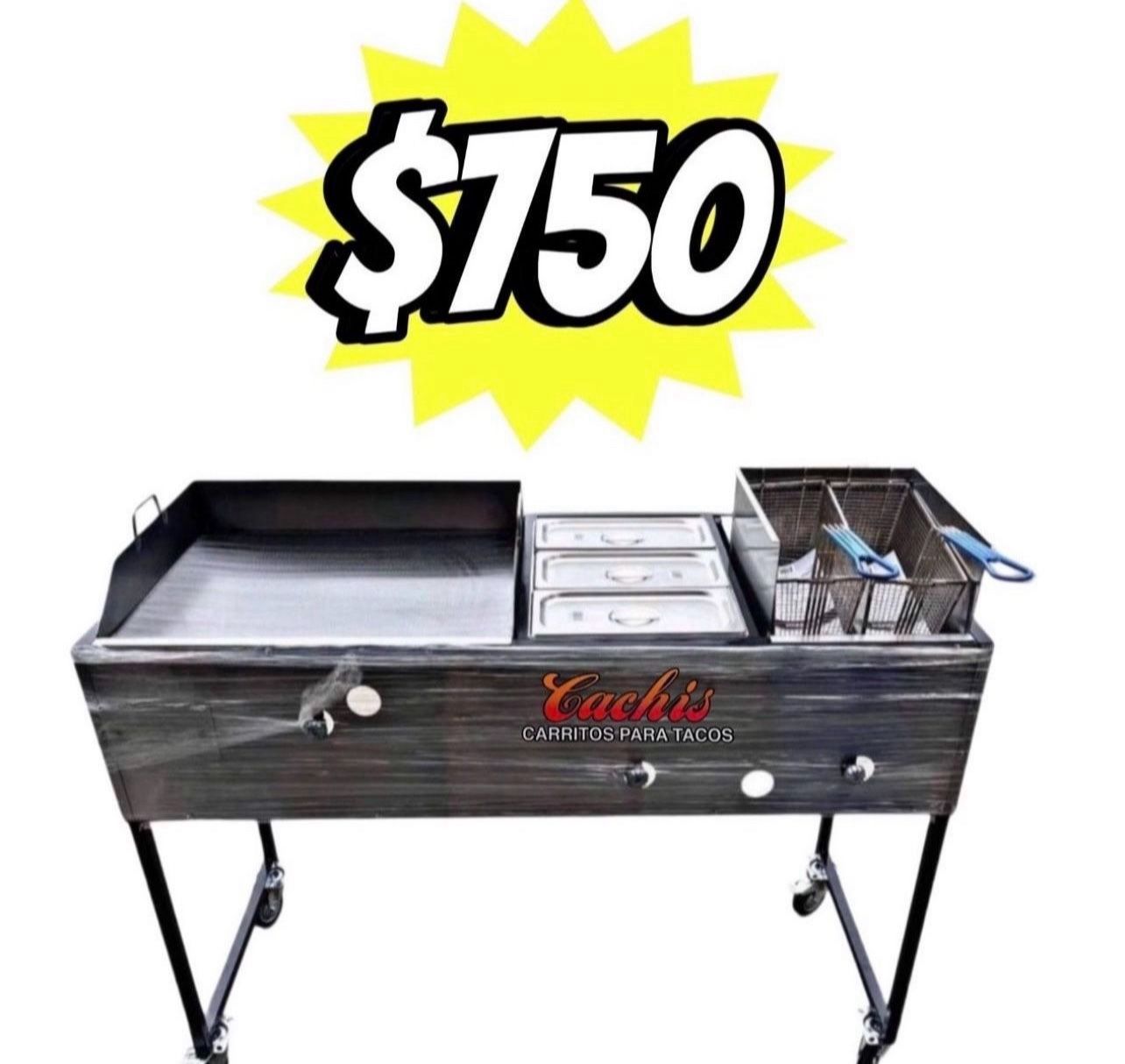 24" Griddle With 3 Warming Trays And Deep Fryer | Includes Hose With Regulator And 2 Baskets