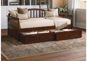 Walnut Twin Daybed with drawers