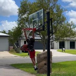 Lifetime 54 inch in ground basketball hoop adjustable basketball court