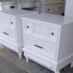 Elegant Refufbished White Nightstands
