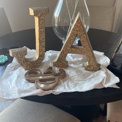 Large Gold Heavy Initials Home Decor/wedding/party