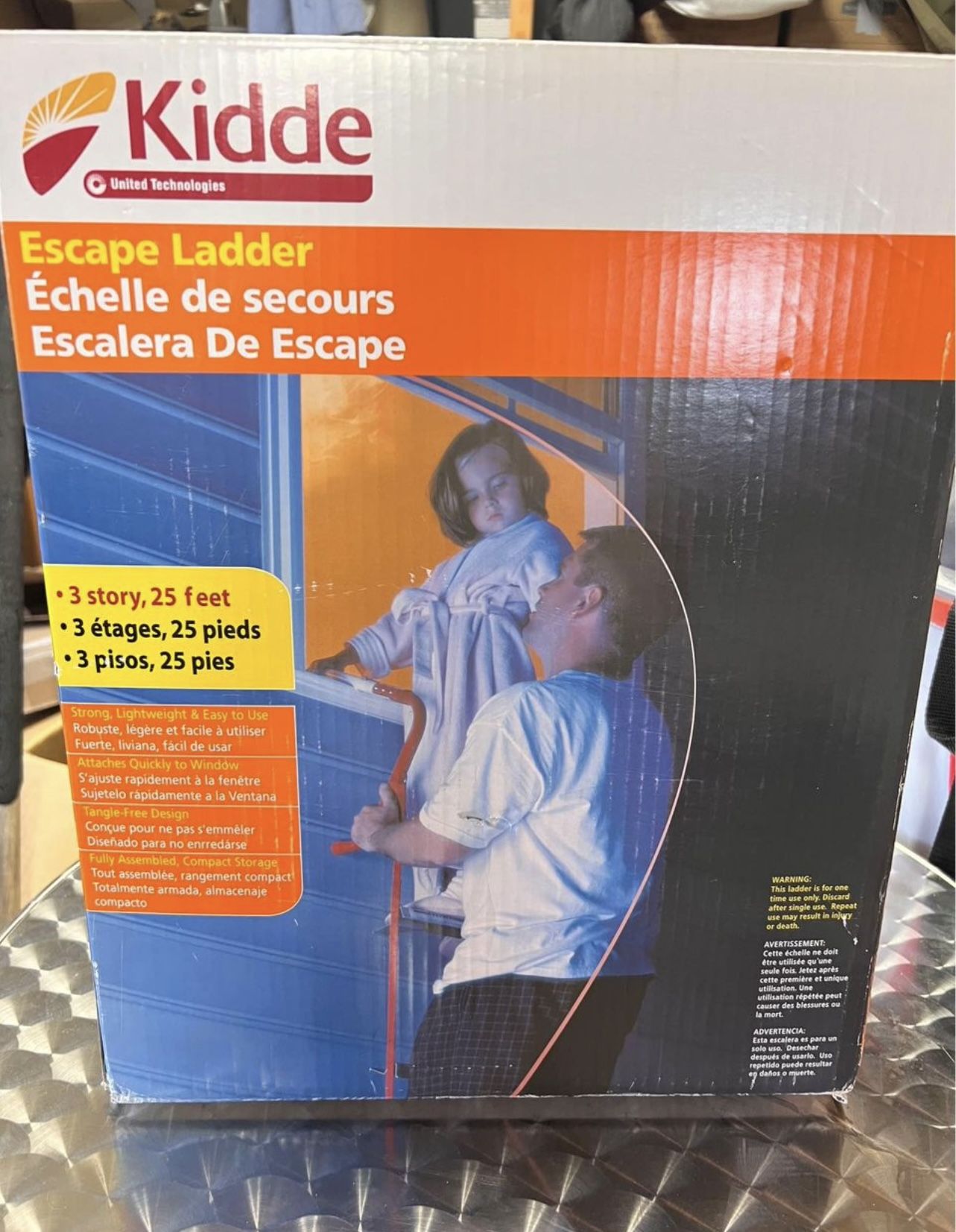 Kidde 3-story, 25 foot emergency escape ladder. New in box.