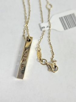 14kt Gold 'HOPE/BLESSED/FAITH/BELIEVE' Bar Pendant Necklace
