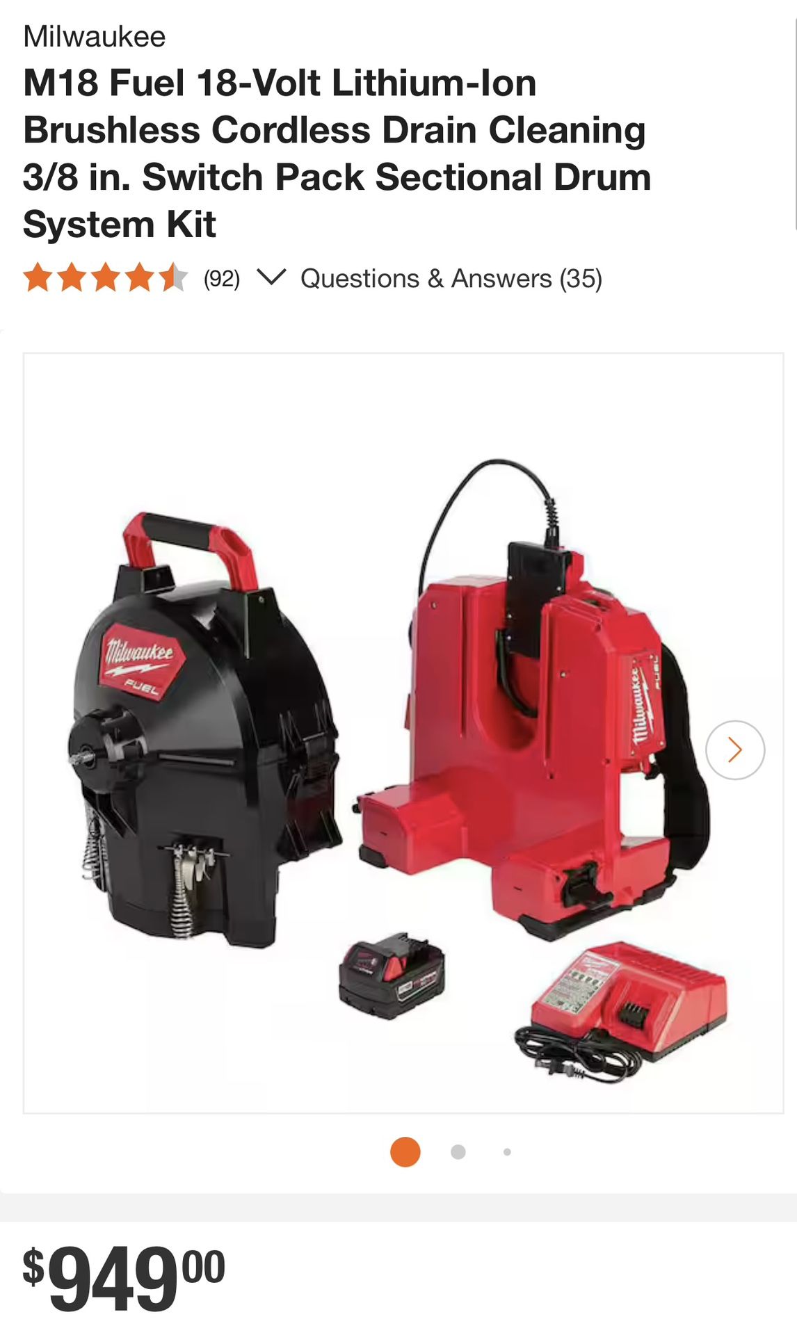 Milwaukee M18 Fuel 18-Volt Lithium-Ion Brushless Cordless Drain Cleaning 3/8 in. Switch Pack Sectional Drum System Kit