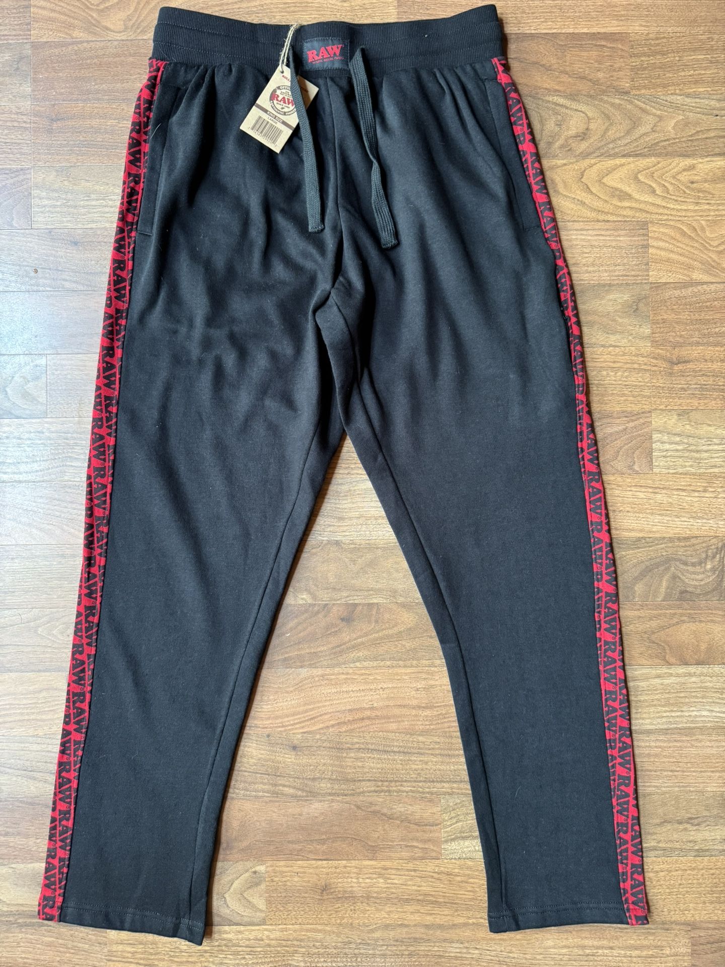 RAW Rolling Papers Sweats Sweatpants Black Red King Size Large New With Tags!