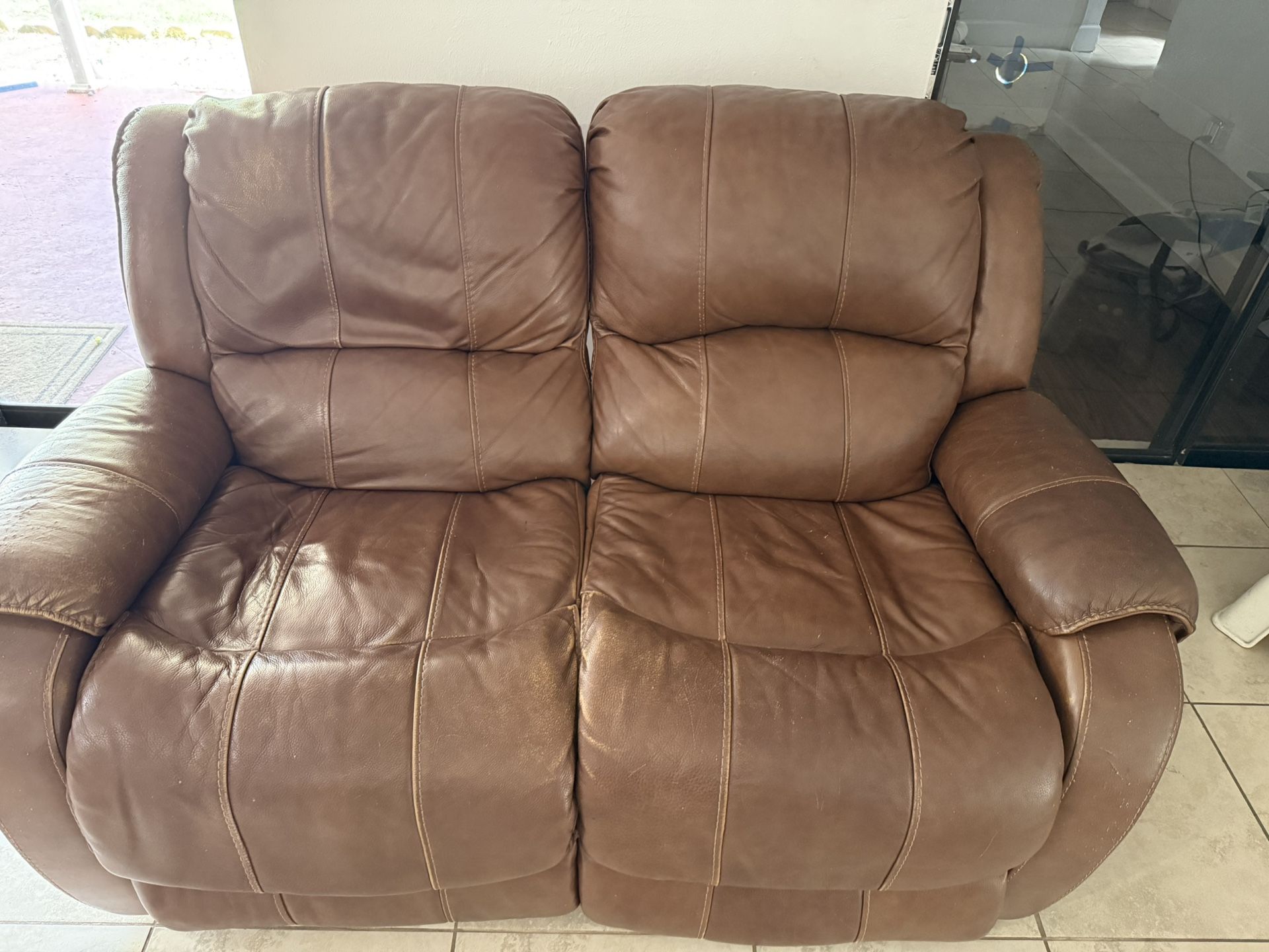 Reclining Leather Sofa Set