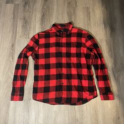 Y2K Red/Black Aeropostale flannel plaid button up flannel shirt 
