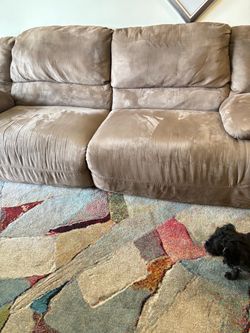 Reclining sofa and loveseat microfiber