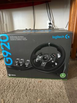 Title Logitech G920 wheel sim and pedals Brand new out of box  (With BOX)