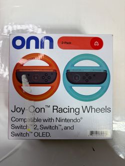 onn. Joy-Con Racing Wheels 2-Pack Red and Teal for Nintendo Switch