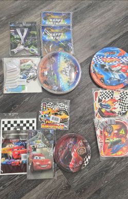 Monster car hot Wheels Birthday party banner plates napkins