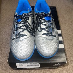 Adidas Messi 16.3 Indoor Soccer Shoes Kids 10.5K Silver PRE OWNED