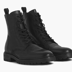 AllSaints Tobias Plain Toe Boots (Black, Size 11)