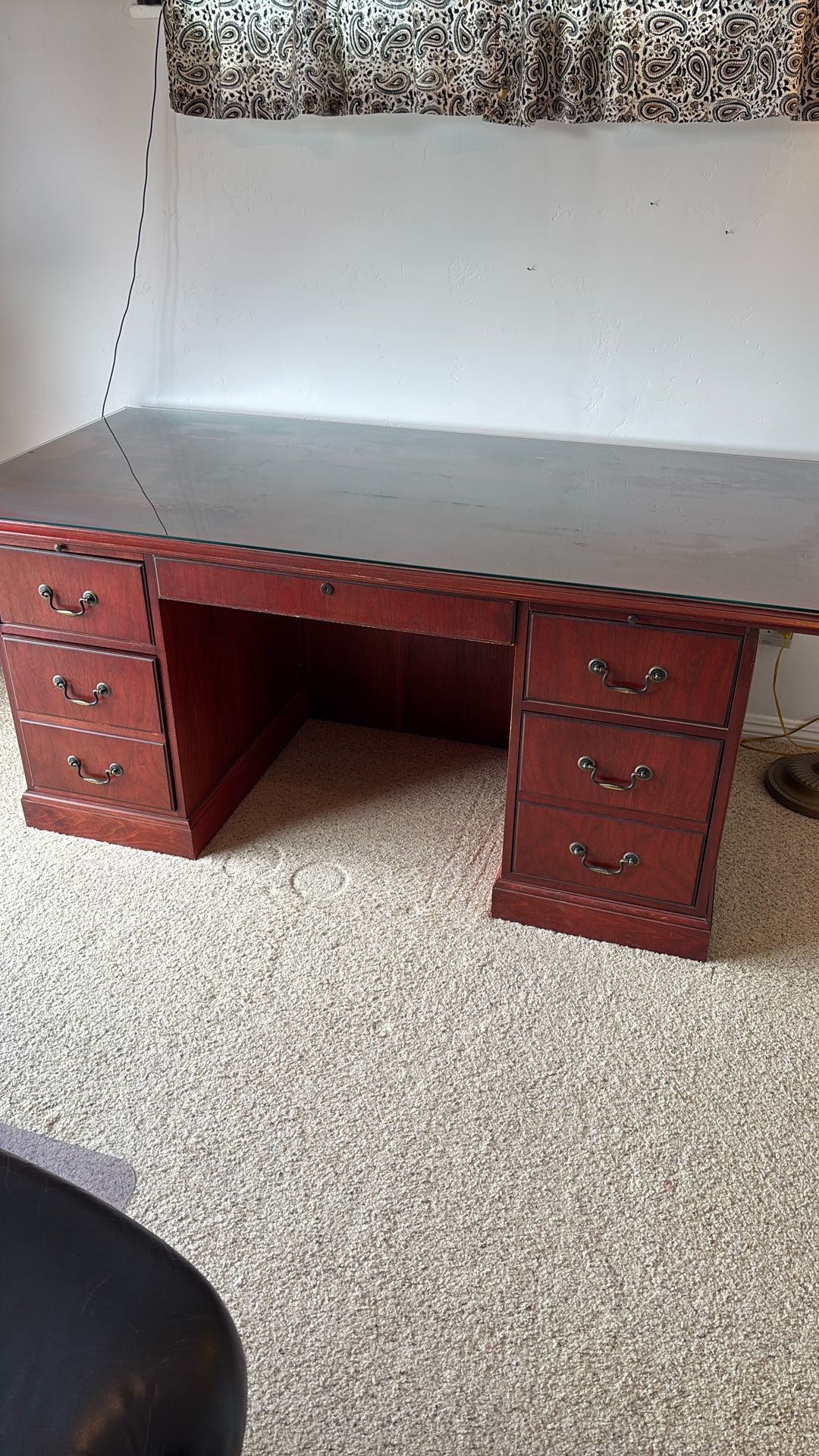 Executive Desk, Hutch And Credenza