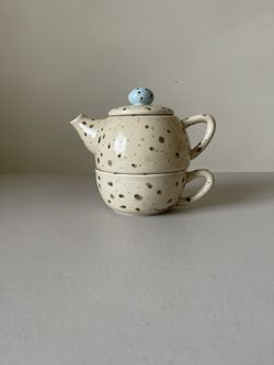 Tea For One Ceramic Tea Set - Easter Egg Polka Dots