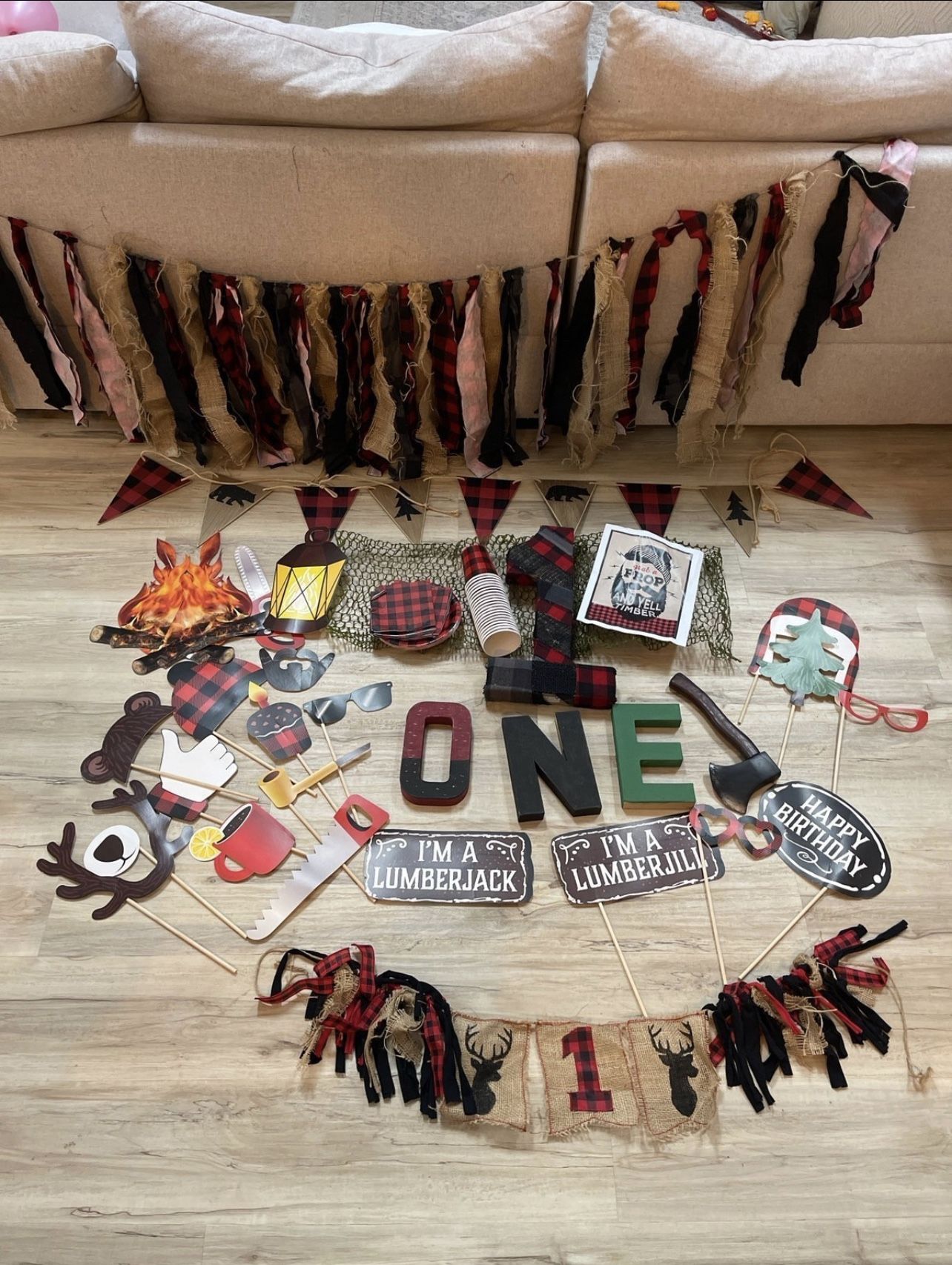 1st Bday Lumberjack Decor