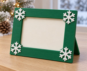 Snowflake Tabletop Photo Frame | Winter Picture Display | Custom Colors | 3D Printed