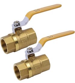 YADIAN 2 Pack 1 Inch Ball Valve Brass Full Port NPT Female Ball Valve Heavy Duty