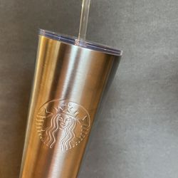 Starbucks Core Silver Matte Metallic Stainless Steel Embossed Tumbler Venti (24oz)