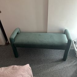 Blue Velvet Ottoman