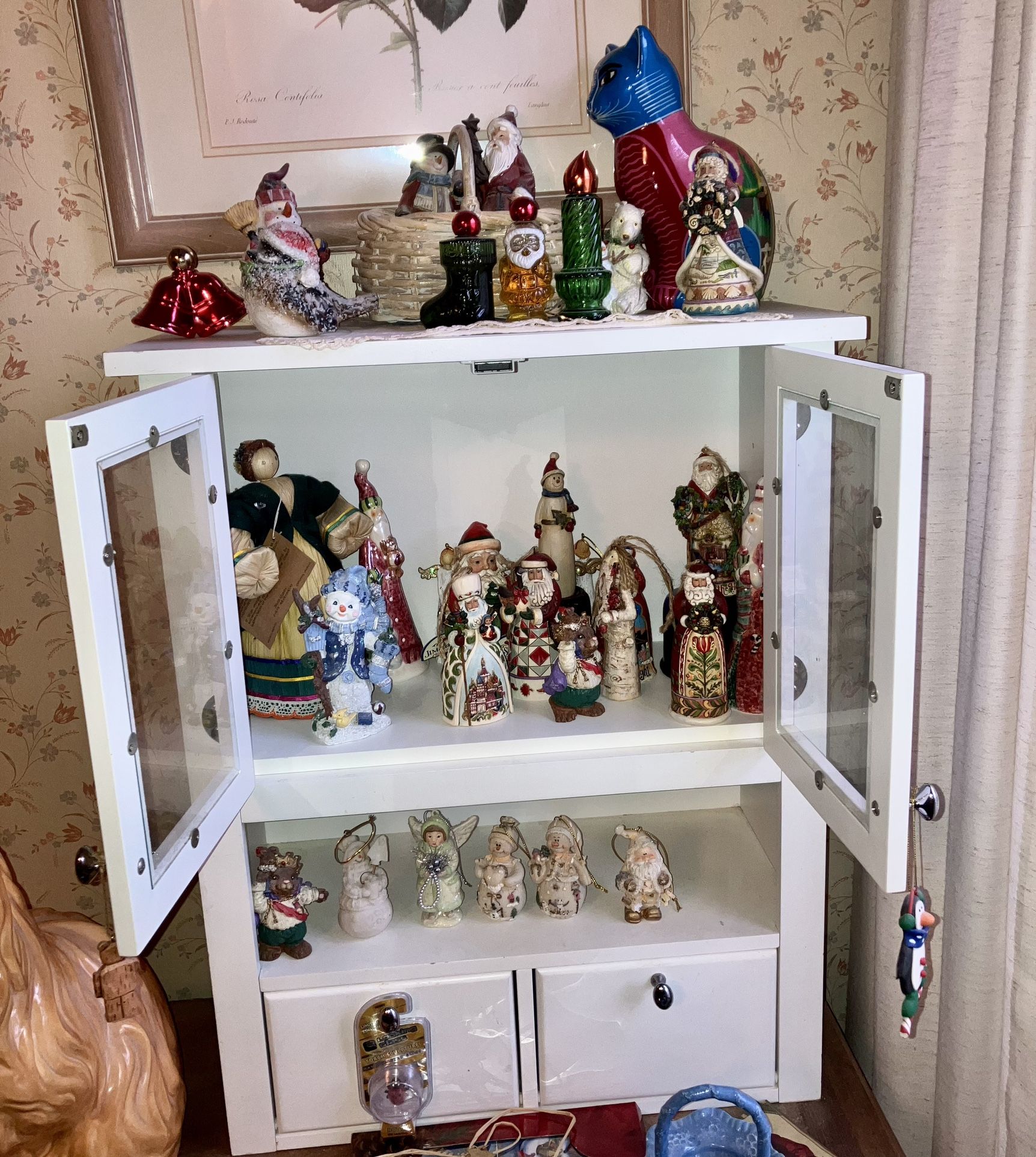 Figurines And Cabinet