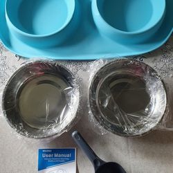 Dog Bowl With Mat And Scoop , Extra Large 
